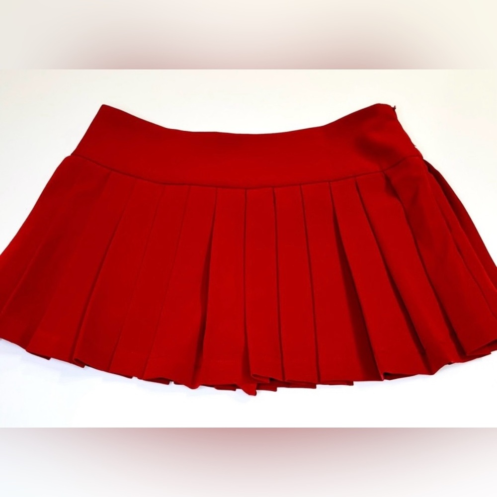 Sizzlin Red Pleated Mini Skirt